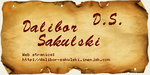 Dalibor Sakulski vizit kartica